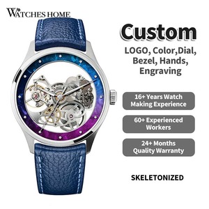 Reloj automático con logotipo personalizado, esqueleto completo, 39 mm, acero 316L, zafiro, esfera hueca, reloj de pulsera mecánico OEM, fábrica GM0057 - Product Image 1