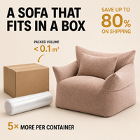 Fauteuil pouf en vrac, fauteuil nid, scellé sous vide, confortable, adapté aux animaux domestiques, en tissu polyester rose noble avec coussin dorsal pour la lecture