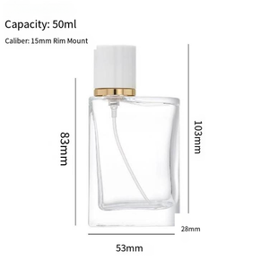 Flacon pulvérisateur cosmétique en verre à col serti, nouveau design avancé, 25 ml, 50 ml, 100 ml, pour huile et parfum, avec couvercle blanc - Product Image 6