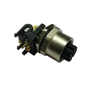 Har velocidad M12 montaje PCB conector en ángulo cat6A receptáculo frente 8 P x codificación - Product Image 2