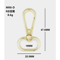 2026 2025 Meilleures ventes Mousquetons pivotants à déclenchement rapide en alliage de zinc sans nickel pour étiquettes métalliques logo et sangles de ceinture Haute qualité OEM/ODM