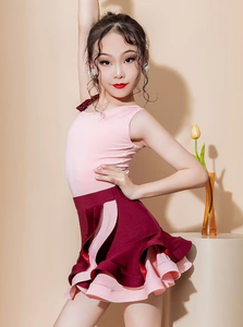 Conjuntos profesionales de trajes de <span class=keywords><strong>baile</strong></span> latino para niñas Competiciones infantiles Ropa de actuación para prácticas de <span class=keywords><strong>baile</strong></span> y competiciones - Product Image 6