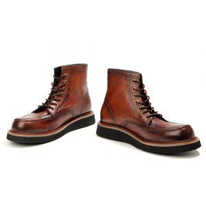 Botas de Trabajo para Hombre G5-1, Botas de Combate Casuales de Cuero Marrón con Tacón Bajo, Resistentes a la Abrasión, Disponibles para Dropshipping - Product Image 3