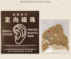 Biji telinga magnetik berlapis emas 24K 1000 buah/kantong terapi aurikular Kelas I bersertifikasi CE dalam obat Tiongkok - Product Image 2