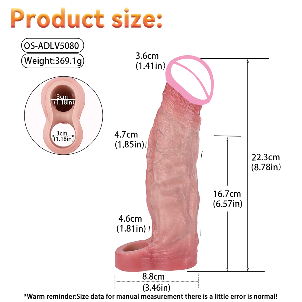 waterproof rabbit vibrator Vibrate Penis Extender with Cock ring Reusable Condom Sleeve