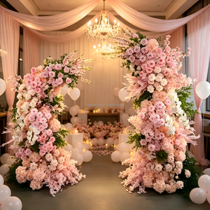 Décoration de fond de scène de mariage, fleur artificielle pour arche de fenêtre de scène de mariage, fleur pour arche de fête - Product Image 1