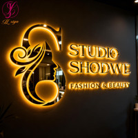 Enseigne lumineuse LED blanc chaud pour salon de beauté, lettres lumineuses, logo d'entreprise, enseigne de marque, logo d'entreprise personnalisé pour décoration murale