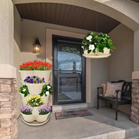 Tour de pots de fleurs verticaux empilables en PP, respirants et durables, pour jardin, balcon et pépinière