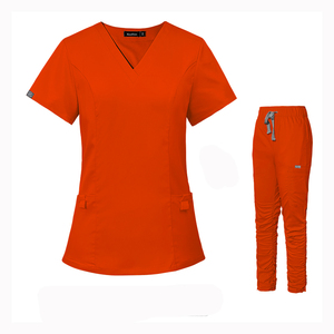 2025 múltiples bolsillos Hospital Scrubs uniformes mujeres Scrubs uniformes conjuntos colores personalizables - Product Image 2