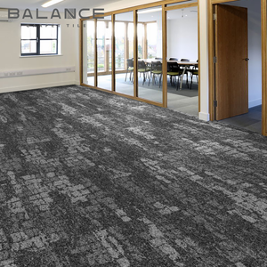 Karpet lantai Modular nilon 50mm mewah pola geometris ubin karpet Modern untuk komersial kantor dan ruang tamu untuk Hotel - Product Image 5