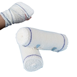 Rouleau de pansement médical en crêpe certifié CE à haute élasticité avec clips - Product Image 1