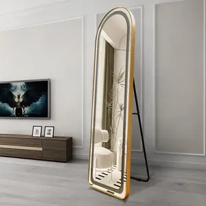 Custom Modern Luxury Big Gold Black 1800mm Length Led Mirror Bathroom Vanity With Led Mirror For Salon