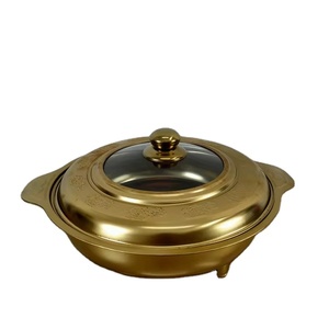 DF Trading House Malasia Venta caliente plato de frotamiento de acero inoxidable calentador de alimentos de oro África restaurante popular plato de frotamiento - Product Image 1