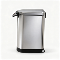 Grand Conteneur de Stockage pour Aliments pour Animaux, Nourriture pour Chats et Graines pour Oiseaux, Bocal Hermétique en Acier Inoxydable Brossé Sans BPA avec Couvercle Verrouillable