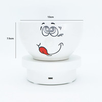 Tasse à soupe en céramique avec expression de visage clignotant, Mug fantaisie en porcelaine à œil bouffé, Tasse géante pour l'approvisionnement commercial et les organisations