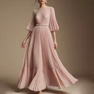 Vestidos de Noche Personalizados de Turquía, Vestido de Fiesta Maxi de Chifón Liso Plisado de Lujo, Vestidos Modestos de Línea A para Mujer - Product Image 2