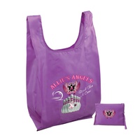 Sac à provisions pliable en polyester en tissu non tissé personnaliser sac recyclé pliable sacs à provisions pliables avec poches