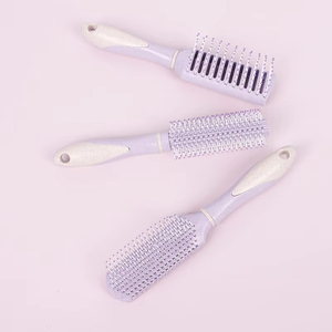 Vendita calda <span class=keywords><strong>fantasia</strong></span> viola nuovo set di massaggio elastico cuscino d'aria paglia di grano cuscino d'aria spazzola per capelli districante - Product Image 6