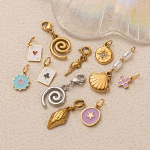 ของตกแต่งเคลือบเงาแบบน่ารัก |   จี้ห้อยทำจากสแตนเลสสตีลเคลือบทอง 18K PVD สำหรับทำเครื่องประดับ DIY |   กันน้ำ ป้องกันอาการแพ้ และทนทาน - Product Image 5