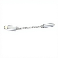 Kabel Adaptor Audio HiFi USB-C ke 3.5mm 32bit 384kHz DAC dengan Kabel Terjalin dan Casing Logam untuk Headphone