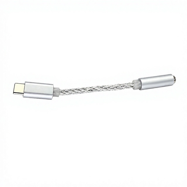 USB-C to 3.5mm HiFi Audio Adapter Cable 32bit 384kHz DAC Braided Wire Metal Housing for Headphones