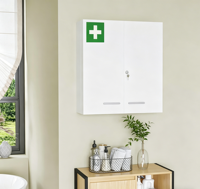 Armoire à pharmacie murale verrouillable, boîte de rangement sécurisée en acier pour médicaments, pour hôpitaux, cliniques et établissements de santé