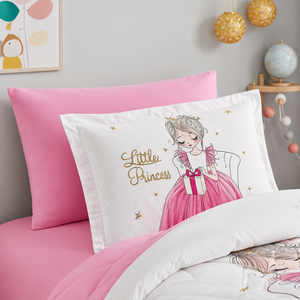 Fairy Tale <strong>Princess</strong> Quilted Polyester <strong>Bedding</strong> for Girls Reversible Pink Comforter Crown Star Gift Box Print Kids Room Decor - Product Image 5