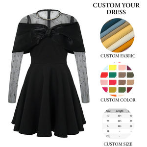 ZYHT 21405 toptan seksi moda bayanlar siyah prenses uzun kollu kokteyl doğum günü zarif kısa <span class=keywords><strong>Mini</strong></span> parti elbiseler kadınlar için - Product Image 6