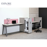 Bureau moderne futuriste Table de travail Bureau en bois populaire pour le personnel Cabines de bureau pour immeuble de bureaux