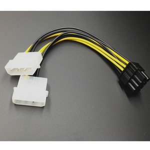 Double 4Pin To 8Pin Power Supply <b>Adapter</b> Cable For Graphics Card PVC Material <b>Plug</b> In DC Output - Product Image 4