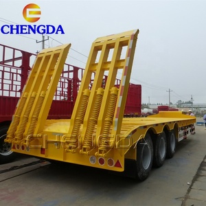 รถบรรทุกกึ่งพ่วงสำหรับขนส่ง50ton 80ton 3แกน10ม.-18ม. 100ton รถบรรทุกชั้นต่ำ - Product Image 4
