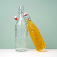 Bouteille en verre à couvercle basculant pour kombucha maison, soda et boissons fermentées – Contenant transparent réutilisable avec couvercle hermétique
