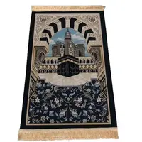 Tapis de prière musulman – Grand tapis épais rembourré vert Sajadah pour  enfants, hommes et femmes avec perles de prière islamiques pour l'Aïd