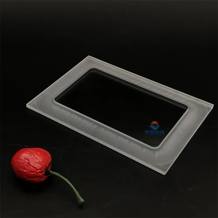 Rectangular frosted step glass lamp, ultra white tempered glass, single side coated with waterproof film