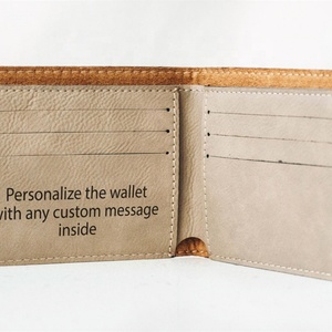 Custom Men's Short Brown Full Grain Leather Bifold Card <b>Wallet</b> <b>RFID</b> Feature Crazy Horse Matte Leather with Credit Holder - Product Image 4