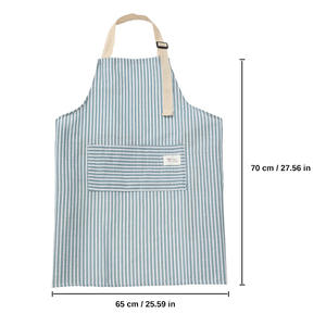 Logo personnalisé coton lin rayé bavoir réglable respirant <span class=keywords><strong>Restaurant</strong></span> maison cuisine travail taille tablier en gros pour le nettoyage - Product Image 6