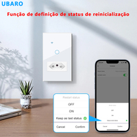 UBARO pour interrupteur intelligent Wi-Fi, type 118, USB-TYPE C 20W, panneau tactile en verre trempé, compatible Alexa Google Home Smart Life, matériau PC