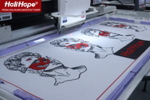 Holihope 500*1200mm chất lượng cao duy nhất đầu thêu máy 15 kim 3D hat T-Shirt phẳng Máy thêu vi tính - Product Image 3