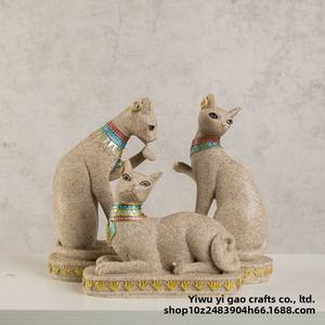 Statue en résine de la déesse chatue égyptienne <span class=keywords><strong>Bastet</strong></span>, sculpture artisanale de l'Égypte ancienne pour la décoration de la maison et des musées, vente en gros, commandes personnalisées - Product Image 3