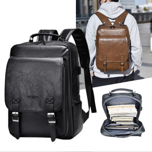 ขายดีกระเป๋าเป้สะพายหลังใส่แล็ปท็อปหนัง PU ของผู้ชายกระเป๋านักเรียนแฟชั่นกันน้ำสำหรับเดินทาง - Product Image 2