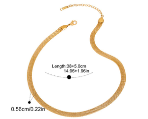 Collier ras du cou en chaîne serpent plaqué or, design minimaliste, unisexe, en acier inoxydable, pour tous les jours, accessoire de fête, ensemble de bijoux - Product Image 6