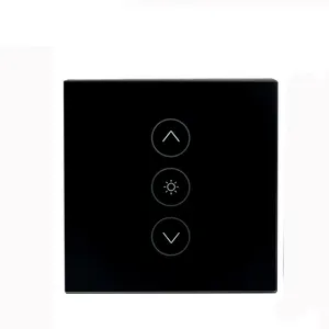 Regulador de intensidad inteligente de luz Led, interruptor de pared de 220V, WIFI, 2,4 GHZ, vidrio templado, 2 años, negro, 100000 veces, CN;GUA