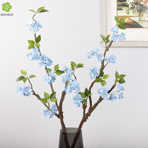 Ramas de Flores de Ciruelo Espumadas QIHAO, Flores Artificiales Azules de Alta Simulación, Decoración para Bodas y Hogar - Product Image 1