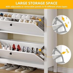 2026 Design minimaliste Armoire à <span class=keywords><strong>chaussures</strong></span> en bois pliable anti-poussière intérieur/extérieur Meubles de salon - Product Image 4