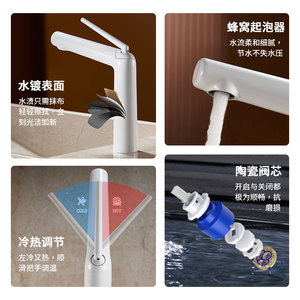 Copper Basin Faucet Single Handle <b>Deck</b> Mounted Single Hole Ceramic Valve Core For Bathroom Toilet Hot Cold Water Mixing - Product Image 3