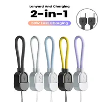 Câble de charge rapide USB-C vers USB-C PD 60W portable de 16 cm pour iPhone 16 15 Samsung Xiaomi Power Bank