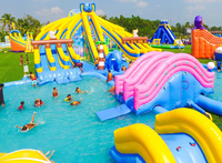 Parcours d'obstacles aquatiques gonflables commerciaux, ensembles de parcs aquatiques gonflables, jeux aquatiques gonflables