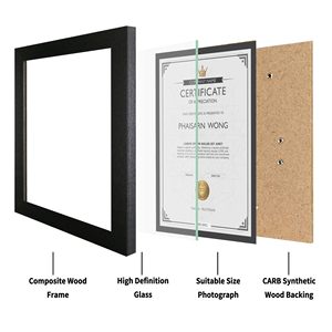 Mesa de pared de cristal Real 8,5 11 cuadro negro de madera Marco de exhibición de fotos certificado creativo estera de diploma 8,5X11 <span class=keywords><strong>foto</strong></span> - Product Image 3