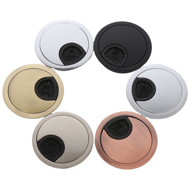 Hot Sale Office Computer Desk Wire Organizer square Round Hole Base Plastic ABS Cable Grommet 60mm