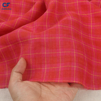 Tissu de chemise à carreaux personnalisé - Nouveau style estival pour femme - Tissu de chemisier 100% lin - Tissu de robe écologique teint en fil tissé
